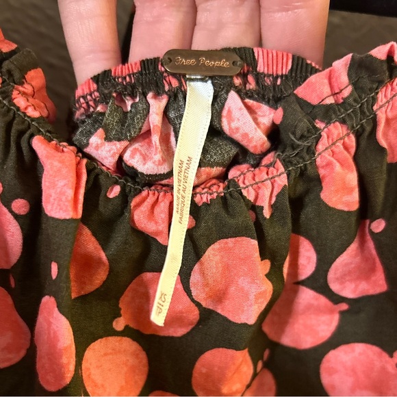 Free People Pink/chocolate Combo Jodie Printed Tunic Flowy Oversized XS - Picture 4 of 6